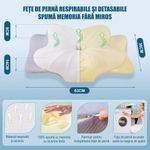 Casa si Gradina - Textile si covoare - Perne si pilote - Perne - Perna Ortopedica Cervicala, Linomag®, Spuma cu Memorie,Suport pentru gat, umeri si brate, Alb pur/Gri deschis - Infinity.ro