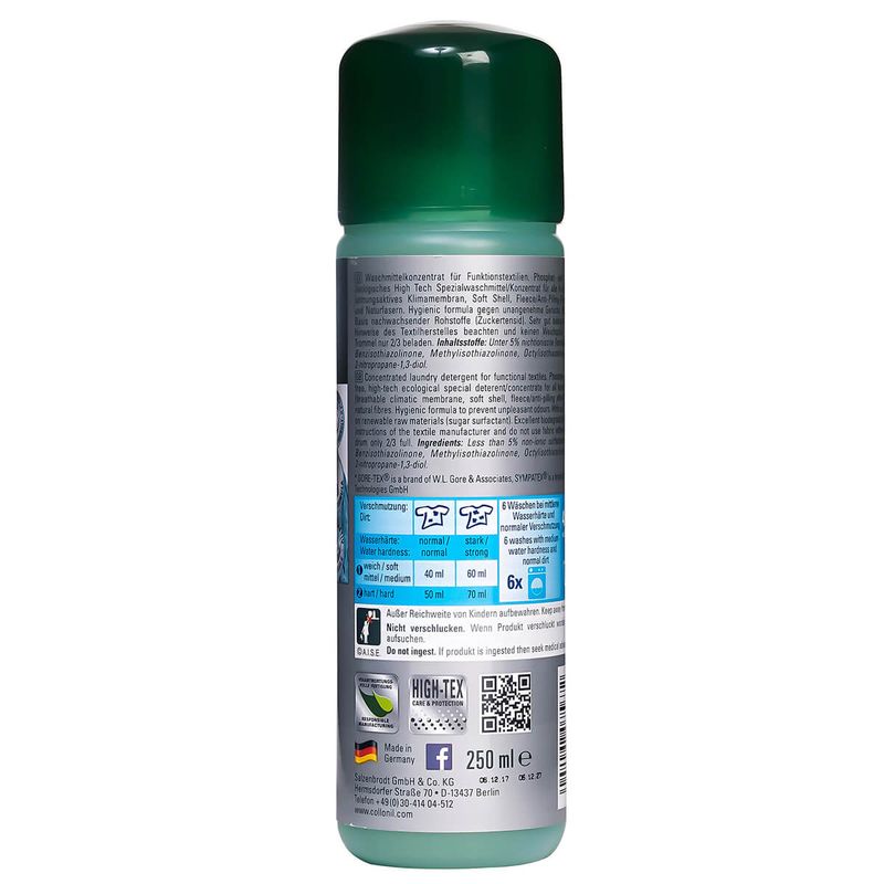 Market - Spalare si intretinere rufe - Produse intretinere textile - Detergent rufe - Detergent concentrat pentru materiale textile cu membrane functionale Collonil Active Textile Wash, 250 ml - Infinity.ro