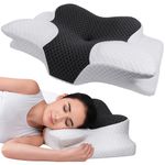 Casa si Gradina - Textile si covoare - Perne si pilote - Perne - Perna Ortopedica Cervicala  Linomag®, Spuma cu Memorie, Husa lavabila, Suport pentru gat, umeri si brate, Alb/Negru - Infinity.ro
