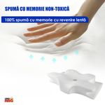 Casa si Gradina - Textile si covoare - Perne si pilote - Perne - Perna Ortopedica Cervicala  Linomag®, Spuma cu Memorie, Husa lavabila, Suport pentru gat, umeri si brate, Alb/Negru - Infinity.ro
