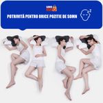 Casa si Gradina - Textile si covoare - Perne si pilote - Perne - Perna Ortopedica Cervicala  Linomag®, Spuma cu Memorie, Husa lavabila, Suport pentru gat, umeri si brate, Alb/Negru - Infinity.ro
