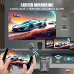 TV, Audio-Video si Foto - Videoproiectoare si accesorii - Videoproiectoare - Set Videoproiector Smart 4K UHD + Ecran Anti-Lumina,  Linomag®, WiFi, BT 5.0, Android TV, 100", 16:9 - Infinity.ro