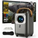 TV, Audio-Video si Foto - Videoproiectoare si accesorii - Videoproiectoare - Set Videoproiector Smart 4K UHD + Ecran Anti-Lumina,  Linomag®, WiFi, BT 5.0, Android TV, 100", 16:9 - Infinity.ro