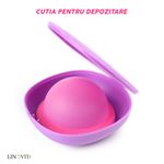 Ingrijire personala si Cosmetice - Ingrijire personala - Igiena intima - Tampoane si absorbante - Set 2 Discuri Menstruale Reutilizabile + Cutie de Depozitare, Linovit®, Silicon de Uz Medical, Marime S, Roz/Negru - S - Infinity.ro