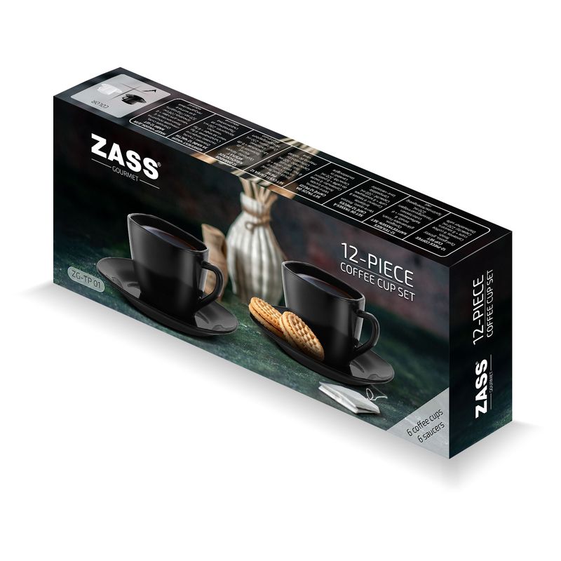 Casa si Gradina - Bucatarie si vesela - Cani si pahare - Cani si cesti - Set cesti ceai/cafea material arcopal 12 piese ZASS ZG-TP 01 Alb - Infinity.ro