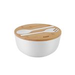Casa si Gradina - Bucatarie si vesela - Vesela si tacamuri - Farfurii si boluri - Bol pentru salata din fibra de bambus ZASS ZG-SB 01 Alb - Infinity.ro