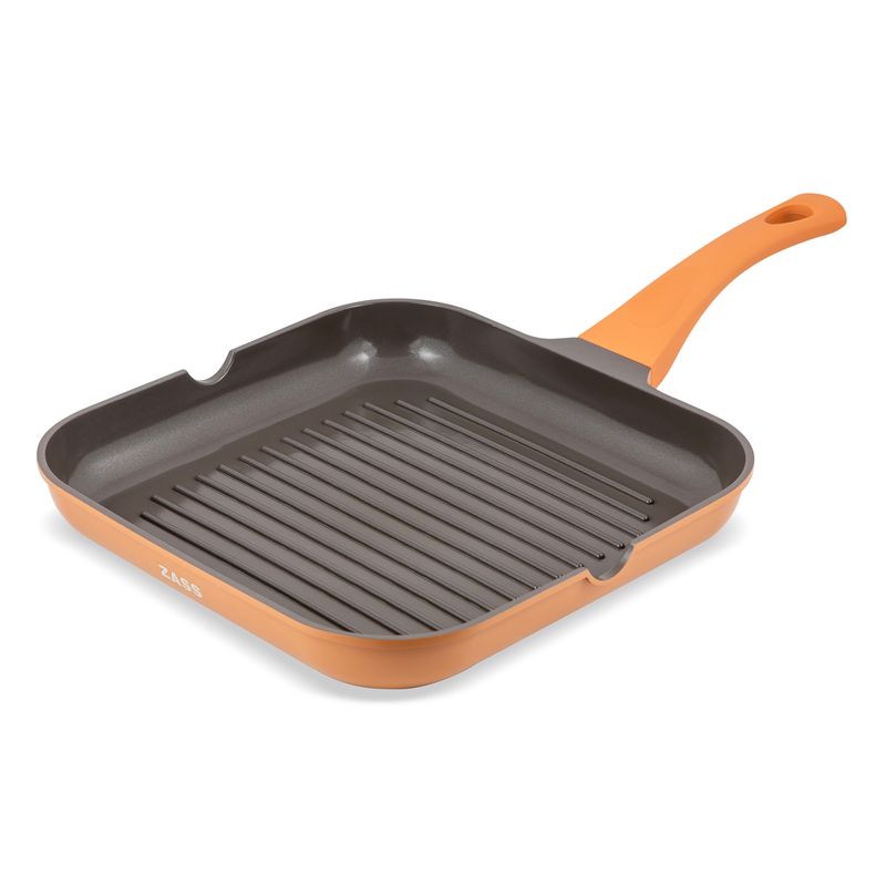 Casa si Gradina - Bucatarie si vesela - Vase pentru gatit - Tigai si seturi - Tigaie tip grill din aluminiu turnat sub presiune si acoperire ceramica - 28 cm - ZG-ACS 11 TERRACOTTA - Infinity.ro