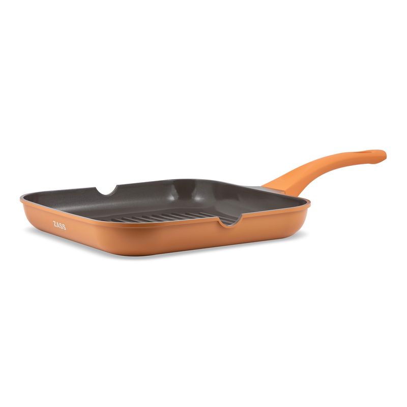 Casa si Gradina - Bucatarie si vesela - Vase pentru gatit - Tigai si seturi - Tigaie tip grill din aluminiu turnat sub presiune si acoperire ceramica - 28 cm - ZG-ACS 11 TERRACOTTA - Infinity.ro