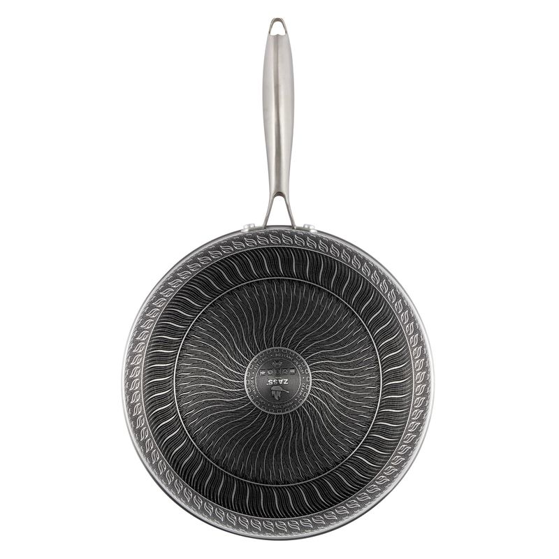 Casa si Gradina - Bucatarie si vesela - Vase pentru gatit - Tigai si seturi - Tigaie profesionala din inox cu acoperire ceramica tip fagure - 28 cm ZASS ZG-SSFP 01-28 - Infinity.ro