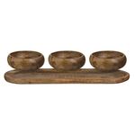 Casa si Gradina - Bucatarie si vesela - Vesela si tacamuri - Platouri de bucatarie - Platou Lemn, Ovale, 3 Boluri, Culoare Maro, Set 4 Bucati, capacitate 0,125l - Infinity.ro