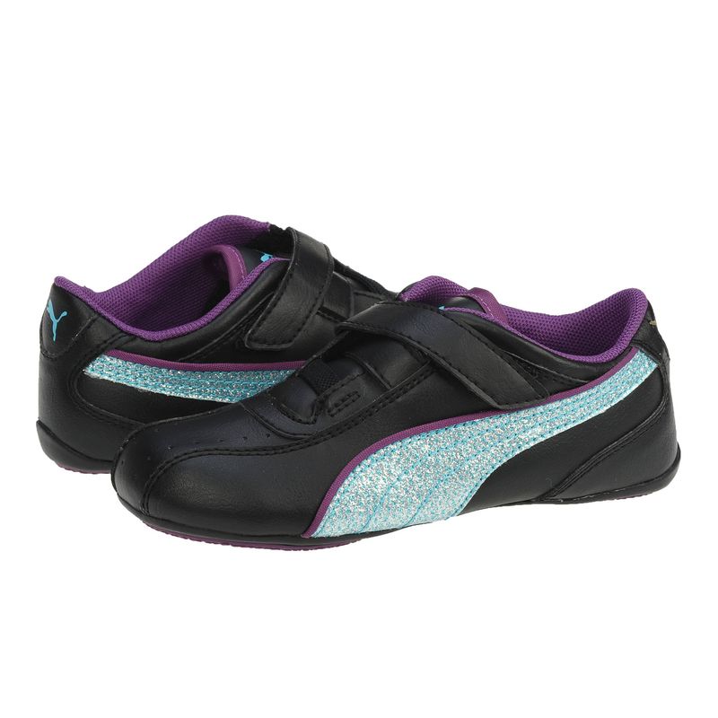 Fashion, accesorii si bijuterii - Copii - Incaltaminte copii - Sneakers si tenisi copii - Pantofi sport fete Puma Talulla Glamm V, black-blue-grape 27 - Infinity.ro