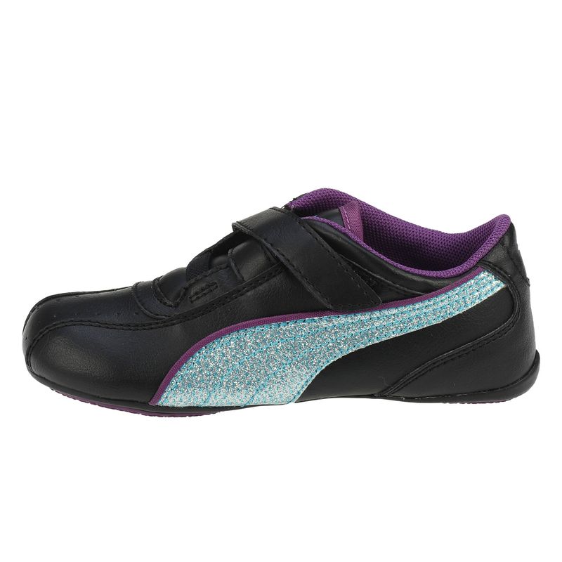 Fashion, accesorii si bijuterii - Copii - Incaltaminte copii - Sneakers si tenisi copii - Pantofi sport fete Puma Talulla Glamm V, black-blue-grape 27 - Infinity.ro