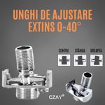 Casa si Gradina - Sanitare - Lavoar baie si accesorii - Accesorii baterii sanitare - Excentric Reglabil Baterie Dus CZAY®, Racord Unghi Ajustare 0-40º, Accesoriu Instalare Robinet, Lungime Filet 25mm Cupru - Infinity.ro