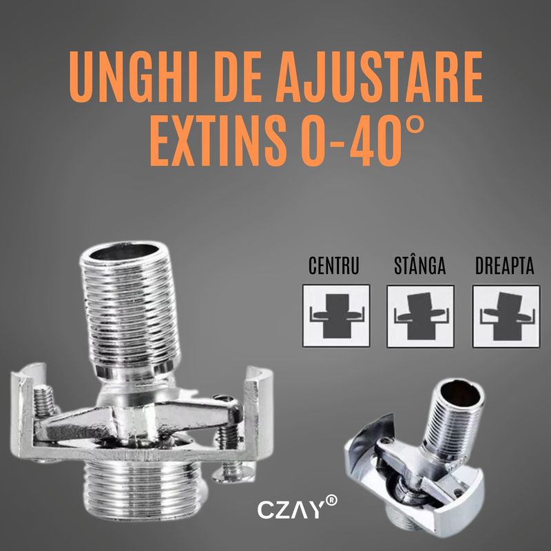 Casa si Gradina - Sanitare - Lavoar baie si accesorii - Accesorii baterii sanitare - Excentric Reglabil Baterie Dus CZAY®, Racord Unghi Ajustare 0-40º, Accesoriu Instalare Robinet, Lungime Filet 25mm Cupru - Infinity.ro