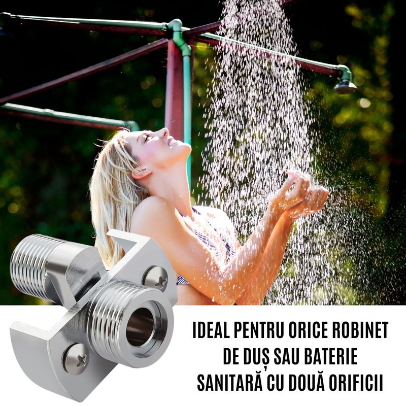 Casa si Gradina - Sanitare - Lavoar baie si accesorii - Accesorii baterii sanitare - Excentric Reglabil Baterie Dus CZAY®, Racord Unghi Ajustare 0-40º, Accesoriu Instalare Robinet, Lungime Filet 25mm Cupru - Infinity.ro