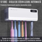 Ingrijire personala si Cosmetice - Igiena dentara - Rezerve si accesorii - Suport Periute Dinti CZAY®, Sterilizator UV, Uscare Automata, Lumina Ambientala, Protectie Impotriva Iradiereii, 7 fante - Infinity.ro