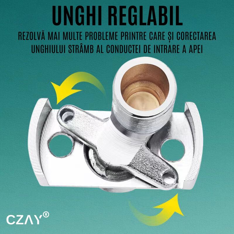 Casa si Gradina - Sanitare - Lavoar baie si accesorii - Accesorii baterii sanitare - Excentric Reglabil Baterie Dus CZAY®, Racord Unghi Ajustare 0-40º, Accesoriu Instalare Robinet, Lungime Filet 25mm Cupru - Infinity.ro