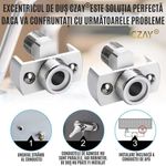 Casa si Gradina - Sanitare - Lavoar baie si accesorii - Accesorii baterii sanitare - Excentric Reglabil Baterie Dus CZAY®, Racord Unghi Ajustare 0-40º, Accesoriu Instalare Robinet, Lungime Filet 25mm Cupru - Infinity.ro