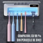 Ingrijire personala si Cosmetice - Igiena dentara - Rezerve si accesorii - Suport Periute Dinti CZAY®, Sterilizator UV, Uscare Automata, Lumina Ambientala, Protectie Impotriva Iradiereii, 7 fante - Infinity.ro