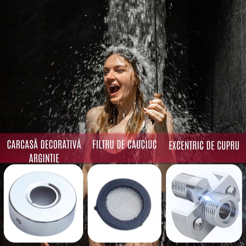 Casa si Gradina - Sanitare - Lavoar baie si accesorii - Accesorii baterii sanitare - Excentric Reglabil Baterie Dus CZAY®, Racord Unghi Ajustare 0-40º, Accesoriu Instalare Robinet, Lungime Filet 25mm Cupru - Infinity.ro