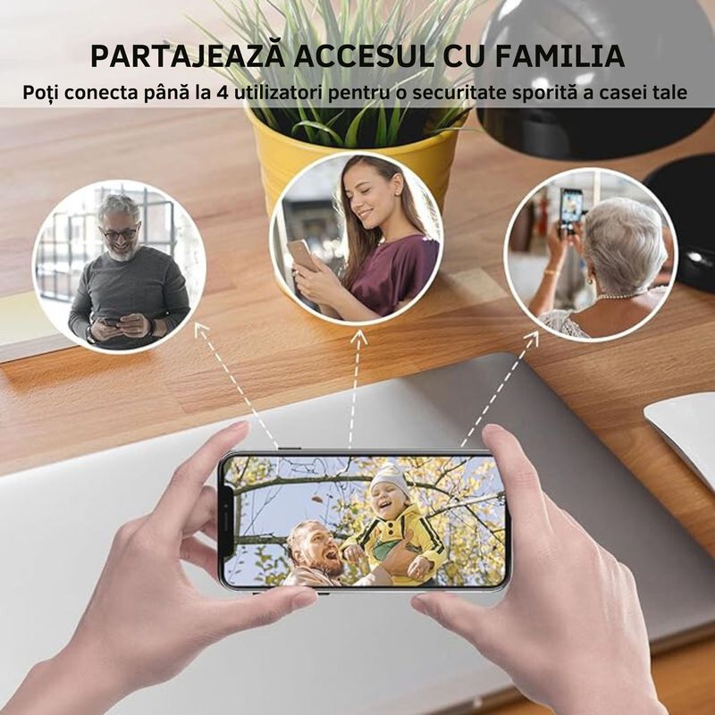 Casa si Gradina - Electrice - Accesorii electrice - Sonerii electrice - Sonerie Video Wireless CZAY®, 5G, Smart, Microfon Bidirectional, Detectie Miscare, 1080P Full HD Infrarosu Night Vision - Infinity.ro