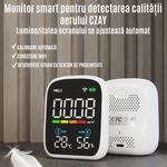 Casa si Gradina - Electrice - Smart Home - Centrale si module smart home - Detector Fum WIFI CZAY®, Senzor CO Monoxid de Carbon, Smart, Alarma Sonora, Wireless, Temperatura si Umiditate, 1200 mAh - Infinity.ro