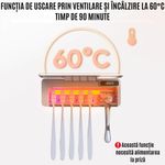Ingrijire personala si Cosmetice - Igiena dentara - Rezerve si accesorii - Suport Periute Dinti CZAY®, Sterilizator UV, Uscare Automata, Lumina Ambientala, Protectie Impotriva Iradiereii, 7 fante - Infinity.ro