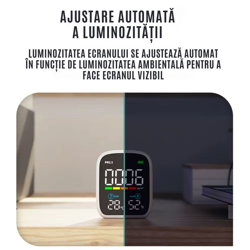 Casa si Gradina - Electrice - Smart Home - Centrale si module smart home - Detector Fum WIFI CZAY®, Senzor CO Monoxid de Carbon, Smart, Alarma Sonora, Wireless, Temperatura si Umiditate, 1200 mAh - Infinity.ro