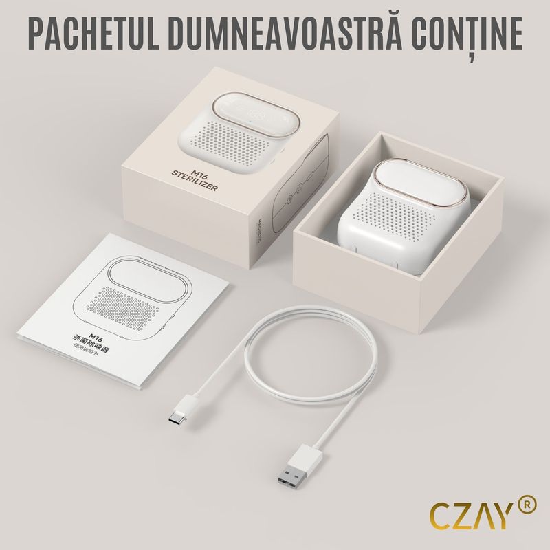Electronice si Electrocasnice - Climatizare si sisteme de incalzire - Aparate filtrare aer - Purificatoare de aer - Odorizant Frigider CZAY®, Absorbant Mirosuri Neplacute, Purificator Aer, Sterilizator Ozon, Elimina reziduri Pesticide - Infinity.ro