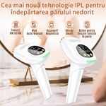 Ingrijire personala si Cosmetice - Aparate & accesorii ingrijire personala - Epilatoare si accesorii - Epilatoare - Epilator IPL fara Durere CZAY®, Aparat Epilare Definitiva, 999.999 Impulsuri, Ice-Cooling, Elimina pete, Intinerire - Infinity.ro