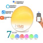 Casa si Gradina - Corpuri si surse de iluminat - Veioze si lampi - Lampi de veghe copii - Dispozitiv Sunete Albe Bebelusi CZAY®, Ceas Desteptator WIFI, SmartApp, Control Voce, Lampa Veghe, Radio, Simulare Apus - Infinity.ro