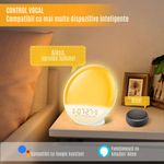 Casa si Gradina - Corpuri si surse de iluminat - Veioze si lampi - Lampi de veghe copii - Dispozitiv Sunete Albe Bebelusi CZAY®, Ceas Desteptator WIFI, SmartApp, Control Voce, Lampa Veghe, Radio, Simulare Apus - Infinity.ro