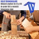 Casa si Gradina - Constructii - Scule de mana si unelte - Unelte de masurat - Vinclu metalic  45º/90º CZAY®, Rigla Tamplarie Triunghiulara Precizie Ridicata 0, 002 mm,  Imbinare Lemn,  112*85*79 mm - Infinity.ro