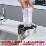 Casa si Gradina - Sanitare - Chiuveta bucatarie si accesorii - Accesorii chiuvete - Dispozitiv Spalare si Clatire Pahare CZAY® Chiuveta, Furtun Detasabil 80 cm cu Presiune, Rinser Rotire Automata la 360º - Infinity.ro