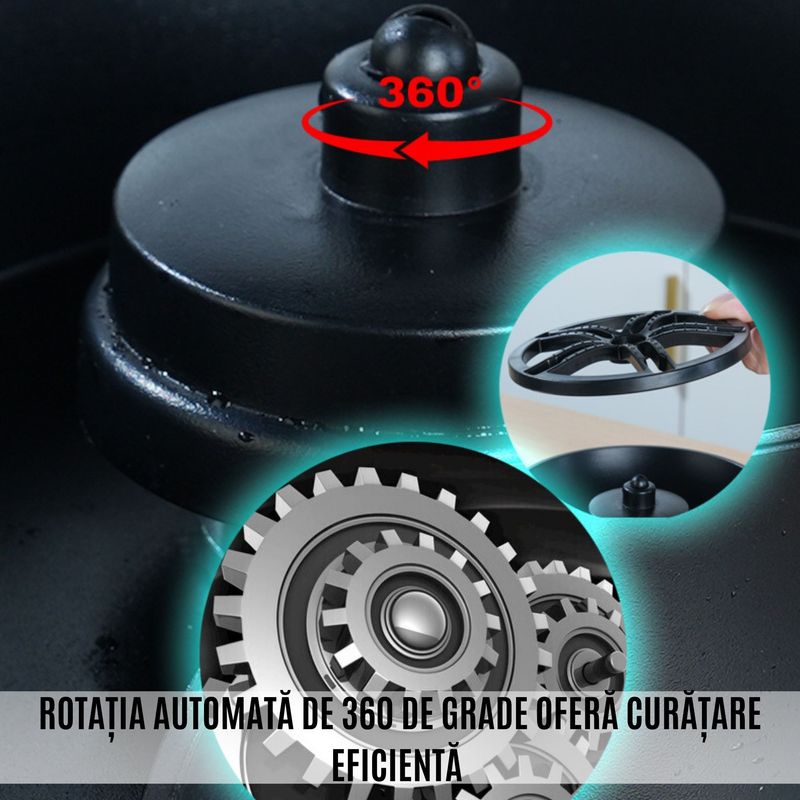 Casa si Gradina - Sanitare - Chiuveta bucatarie si accesorii - Accesorii chiuvete - Dispozitiv Spalare si Clatire Pahare CZAY® Chiuveta, Furtun Detasabil 80 cm cu Presiune, Rinser Rotire Automata la 360º - Infinity.ro