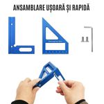 Casa si Gradina - Constructii - Scule de mana si unelte - Unelte de masurat - Vinclu metalic  45º/90º CZAY®, Rigla Tamplarie Triunghiulara Precizie Ridicata 0, 002 mm,  Imbinare Lemn,  112*85*79 mm - Infinity.ro