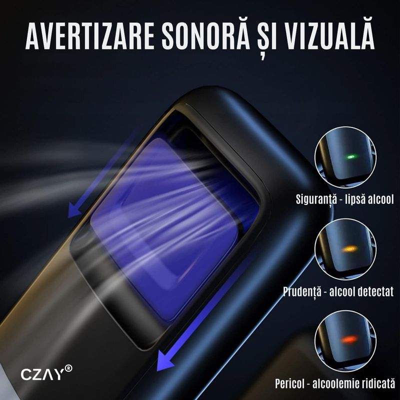 Ingrijire personala si Cosmetice - Teste medicale rapide - Testere alcoolemie - Alcool Tester fara Contact CZAY®, Etilotest Precis, Rezultat Rapid, Acuratete ±0-0,01%BAC, nu Necesita Rezerve - Infinity.ro