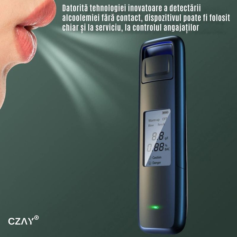 Ingrijire personala si Cosmetice - Teste medicale rapide - Testere alcoolemie - Alcool Tester fara Contact CZAY®, Etilotest Precis, Rezultat Rapid, Acuratete ±0-0,01%BAC, nu Necesita Rezerve - Infinity.ro