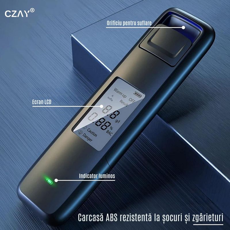 Ingrijire personala si Cosmetice - Teste medicale rapide - Testere alcoolemie - Alcool Tester fara Contact CZAY®, Etilotest Precis, Rezultat Rapid, Acuratete ±0-0,01%BAC, nu Necesita Rezerve - Infinity.ro