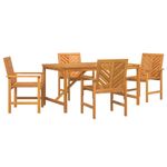 Casa si Gradina - Gradina si terasa - Mobilier exterior - Mese gradina - Set de masa pentru gradina 5 pcs Maro Lemn Solid de Acacia - Infinity.ro