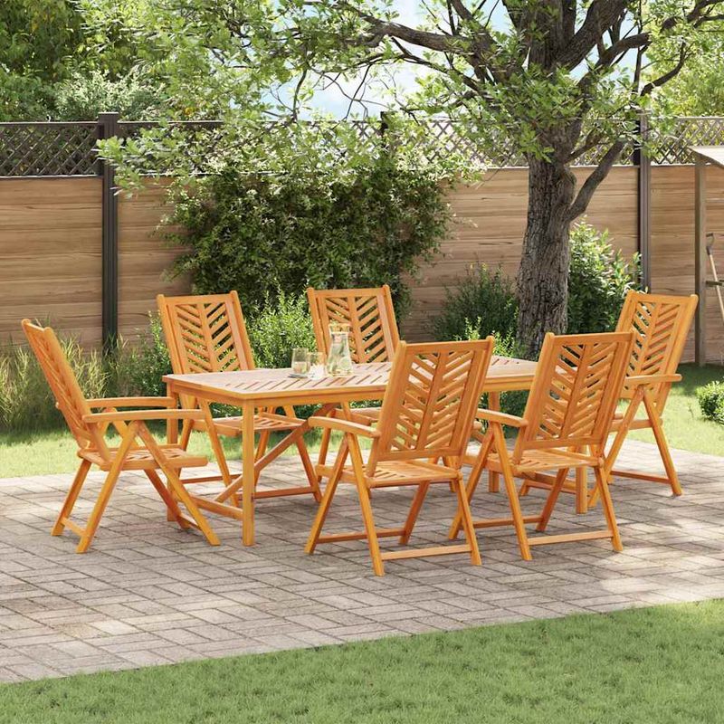 Casa si Gradina - Gradina si terasa - Mobilier exterior - Mese gradina - Set de masa pentru gradina 7 pcs Maro Lemn Solid de Acacia - Infinity.ro