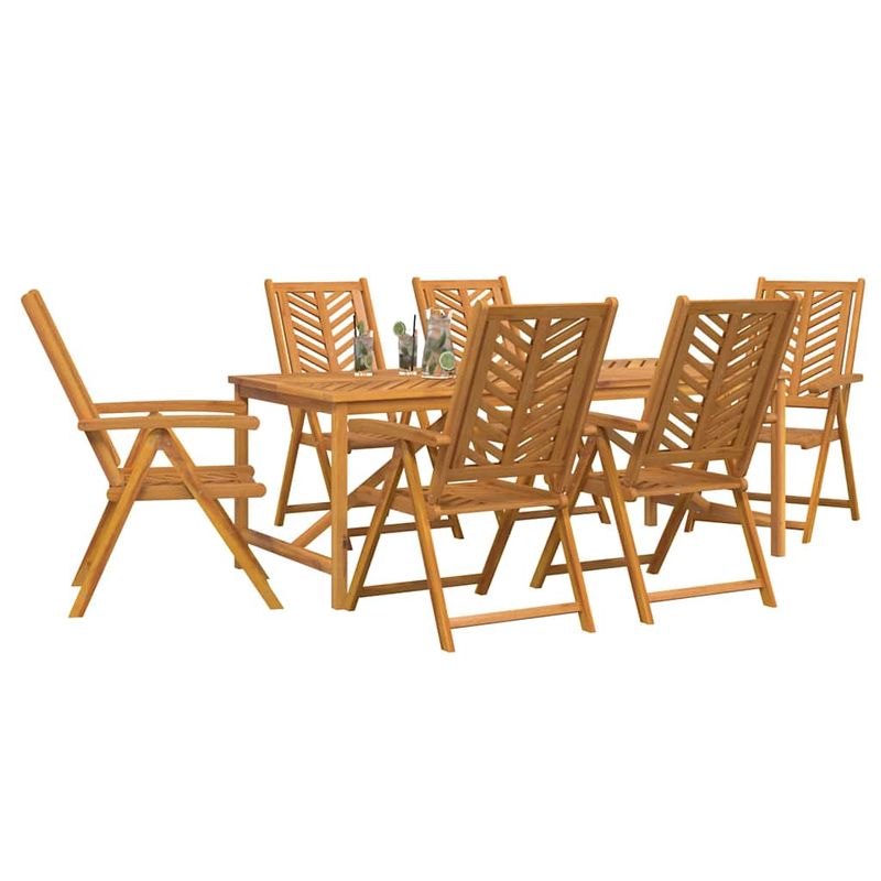 Casa si Gradina - Gradina si terasa - Mobilier exterior - Mese gradina - Set de masa pentru gradina 7 pcs Maro Lemn Solid de Acacia - Infinity.ro