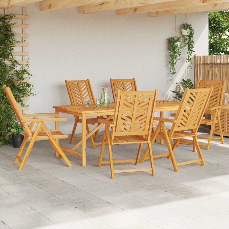 Casa si Gradina - Gradina si terasa - Mobilier exterior - Mese gradina - Set de masa pentru gradina 7 pcs Maro Lemn Solid de Acacia - Infinity.ro