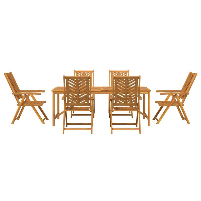 Casa si Gradina - Gradina si terasa - Mobilier exterior - Mese gradina - Set de masa pentru gradina 7 pcs Maro Lemn Solid de Acacia - Infinity.ro