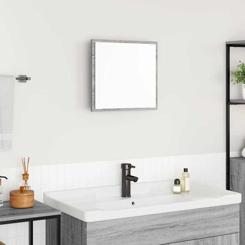 Casa si Gradina - Mobilier - Mobilier baie - Oglinzi baie - Oglinda de baie cu LED Pe perete Gri Sonoma 40 x 37 x 8.5 cm - Infinity.ro