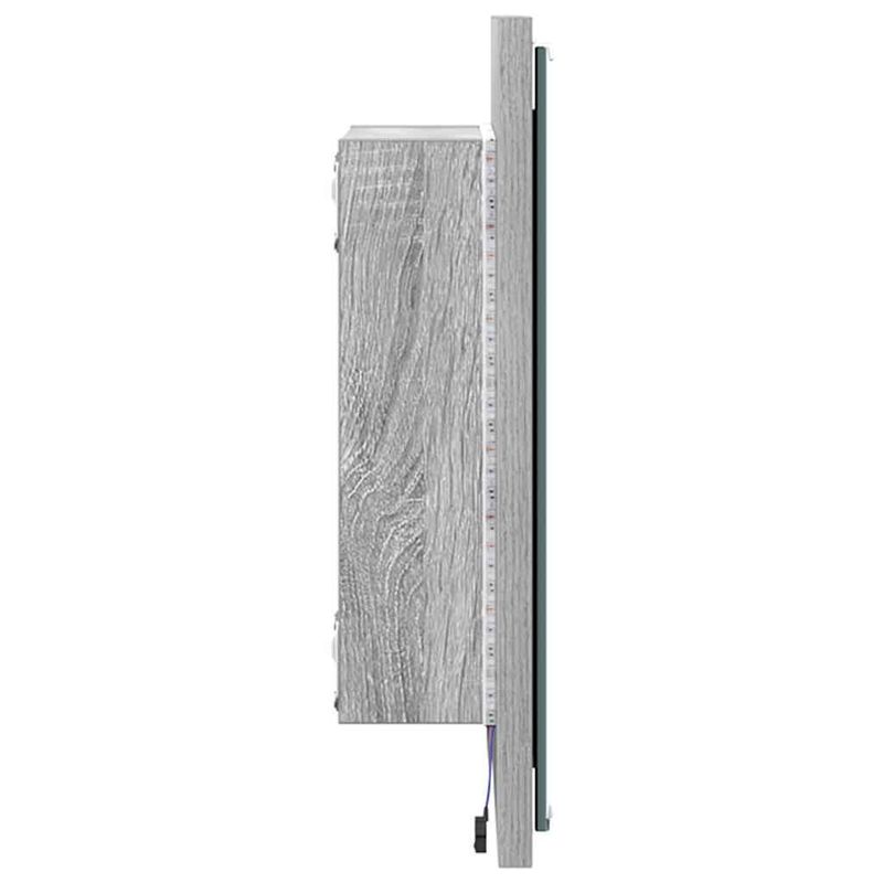 Casa si Gradina - Mobilier - Mobilier baie - Oglinzi baie - Oglinda de baie cu LED Pe perete Gri Sonoma 40 x 37 x 8.5 cm - Infinity.ro