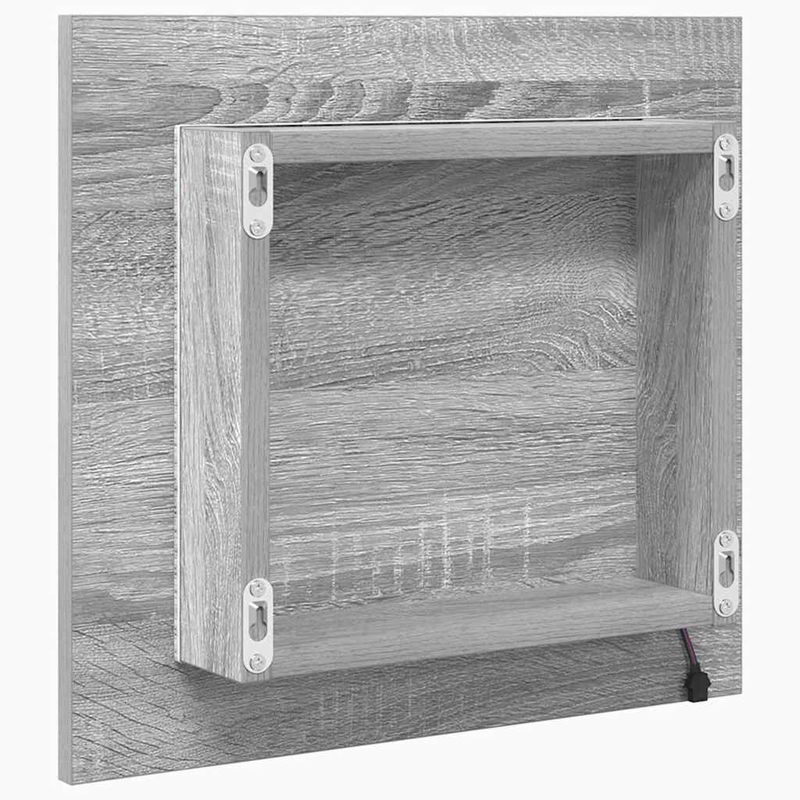 Casa si Gradina - Mobilier - Mobilier baie - Oglinzi baie - Oglinda de baie cu LED Pe perete Gri Sonoma 40 x 37 x 8.5 cm - Infinity.ro