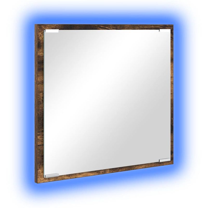Casa si Gradina - Mobilier - Mobilier baie - Oglinzi baie - Oglinda LED de baie Stejar fumuriu 40x8.5x37 cm Lemn ingineresc - Infinity.ro