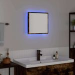 Casa si Gradina - Mobilier - Mobilier baie - Oglinzi baie - Oglinda LED de baie Stejar fumuriu 40x8.5x37 cm Lemn ingineresc - Infinity.ro