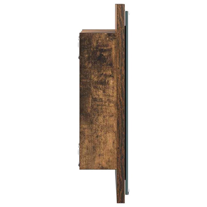 Casa si Gradina - Mobilier - Mobilier baie - Oglinzi baie - Oglinda LED de baie Stejar fumuriu 40x8.5x37 cm Lemn ingineresc - Infinity.ro